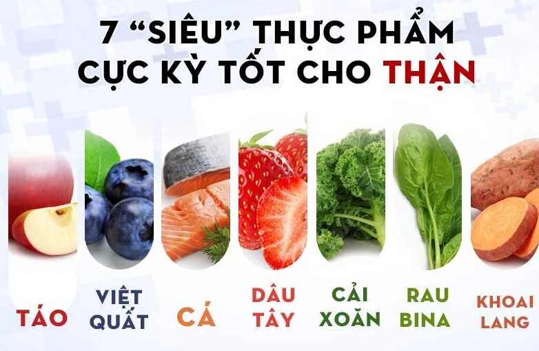 Các loại rau củ quả tươi tốt cho sức khỏe thận.