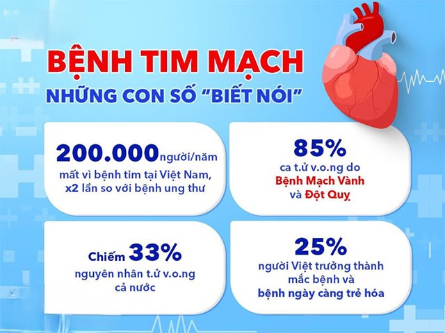 Infographic thống kê bệnh tim mạch tại Việt Nam